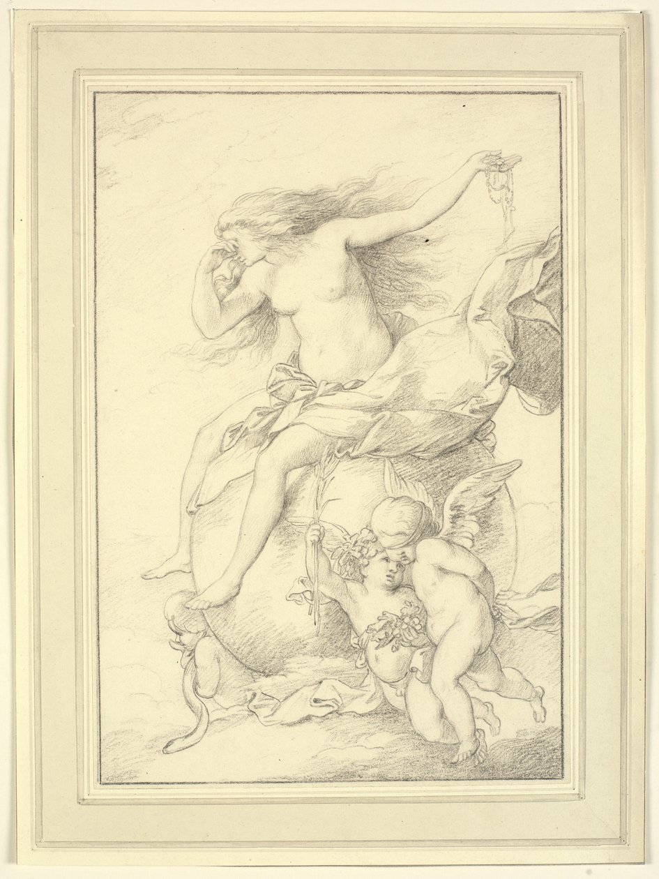 Allegorie van Fortuna op een wereldbol omringd door putti door Richard Cosway