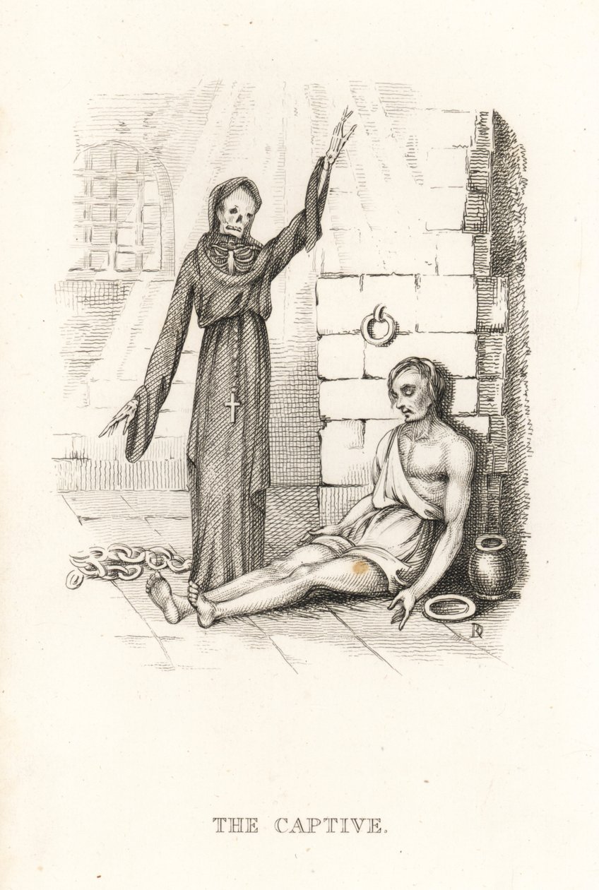 Het skelet van de Dood en de gevangene door Richard Dagley