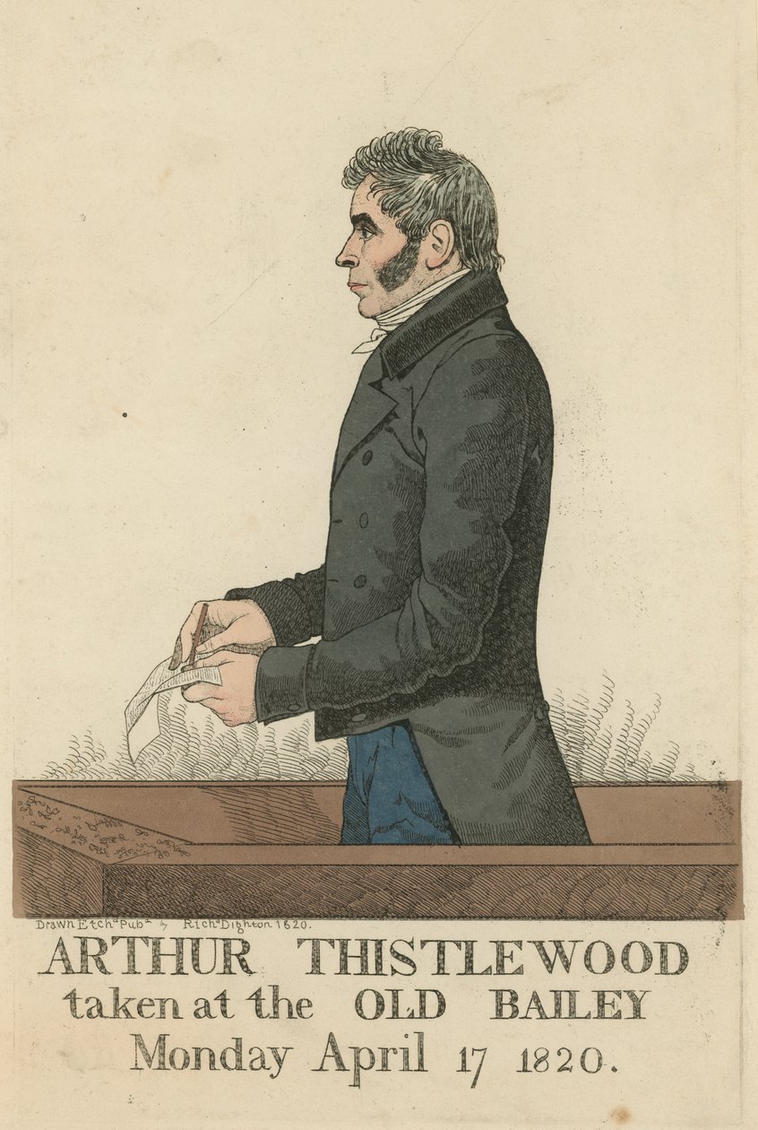 Portret van Arthur Thistlewood (ingekleurde gravure) door Richard Dighton