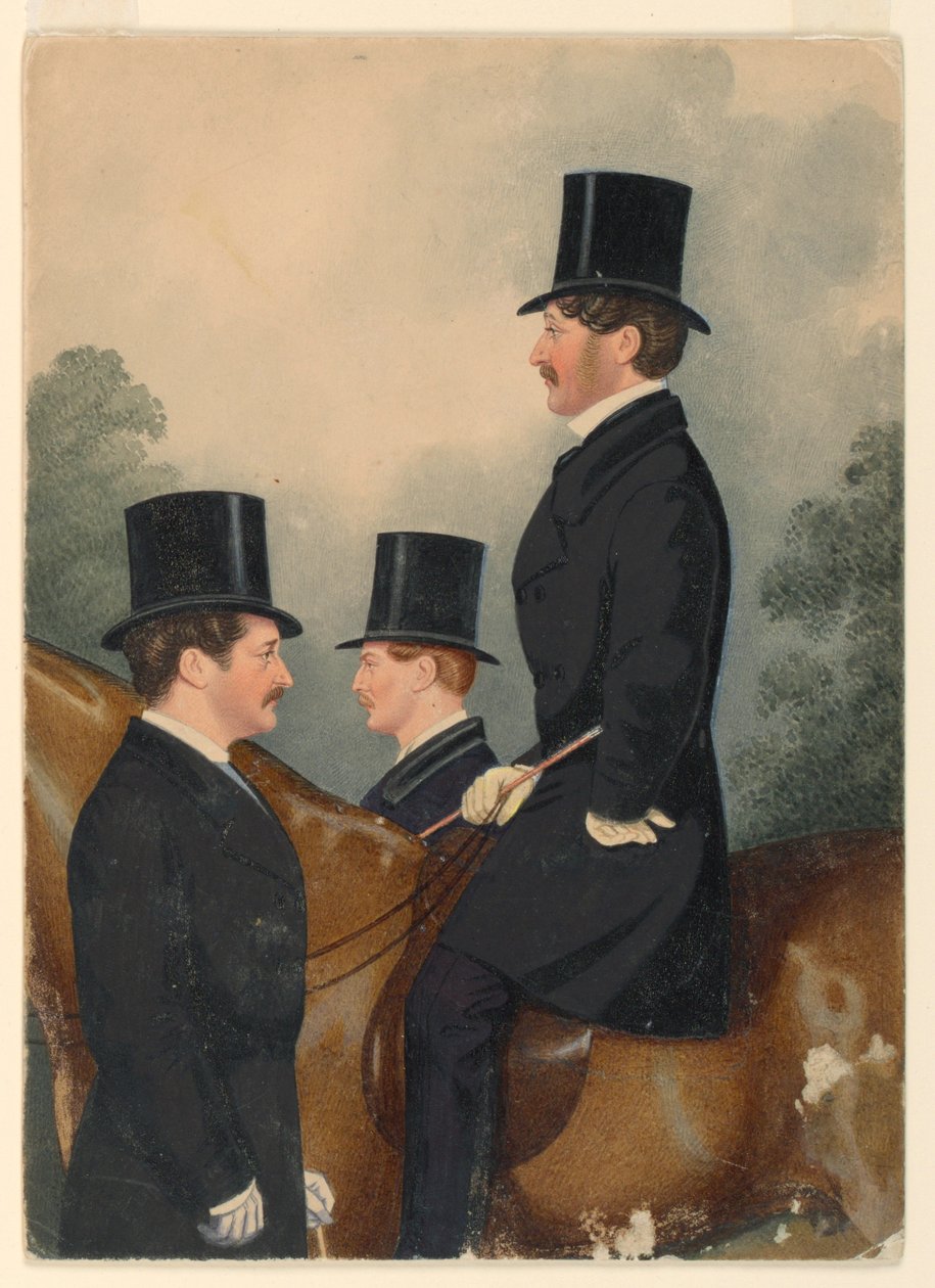 Portret van Sir George Wombwell en zijn broers door Richard Dighton