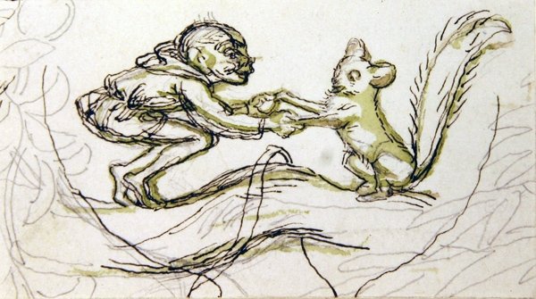 Kobold en eekhoorn door Richard Doyle