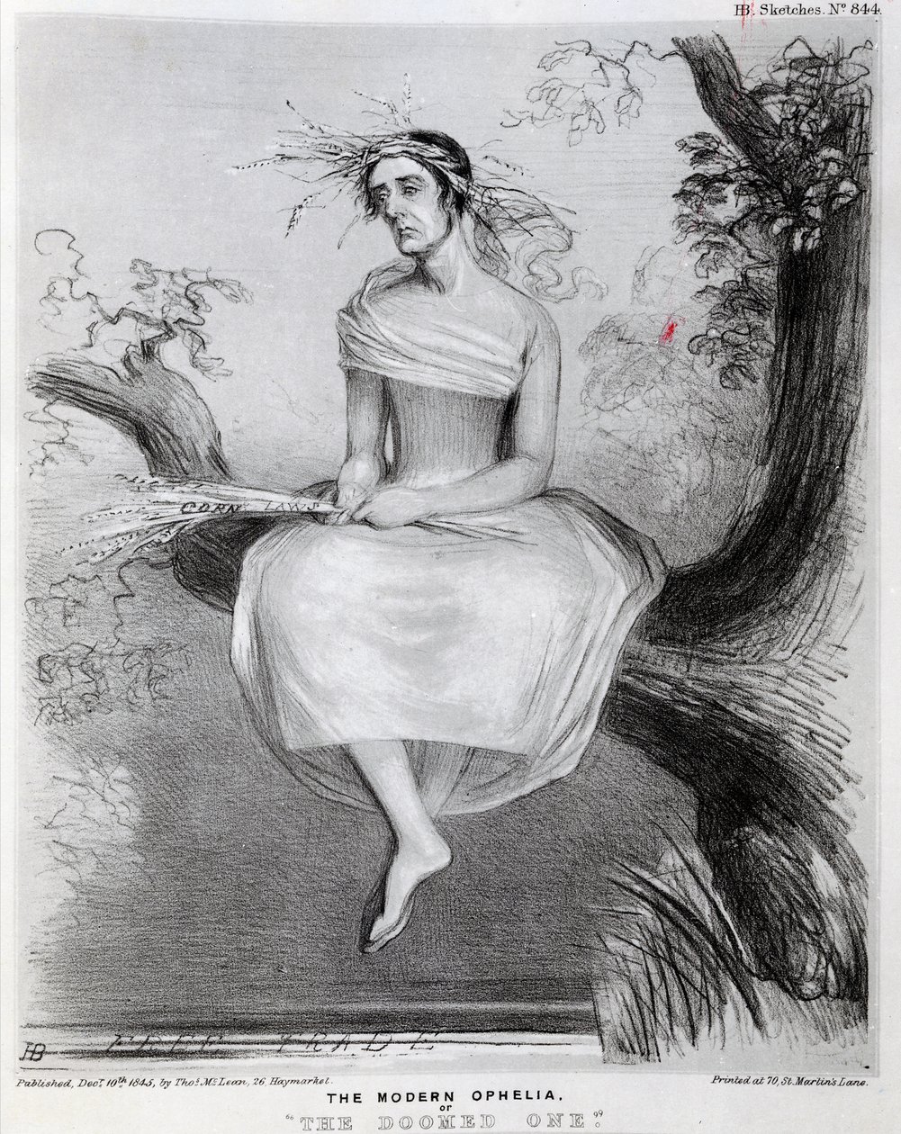 De moderne Ophelia, of De Verdoemde, 1845 door Richard Doyle