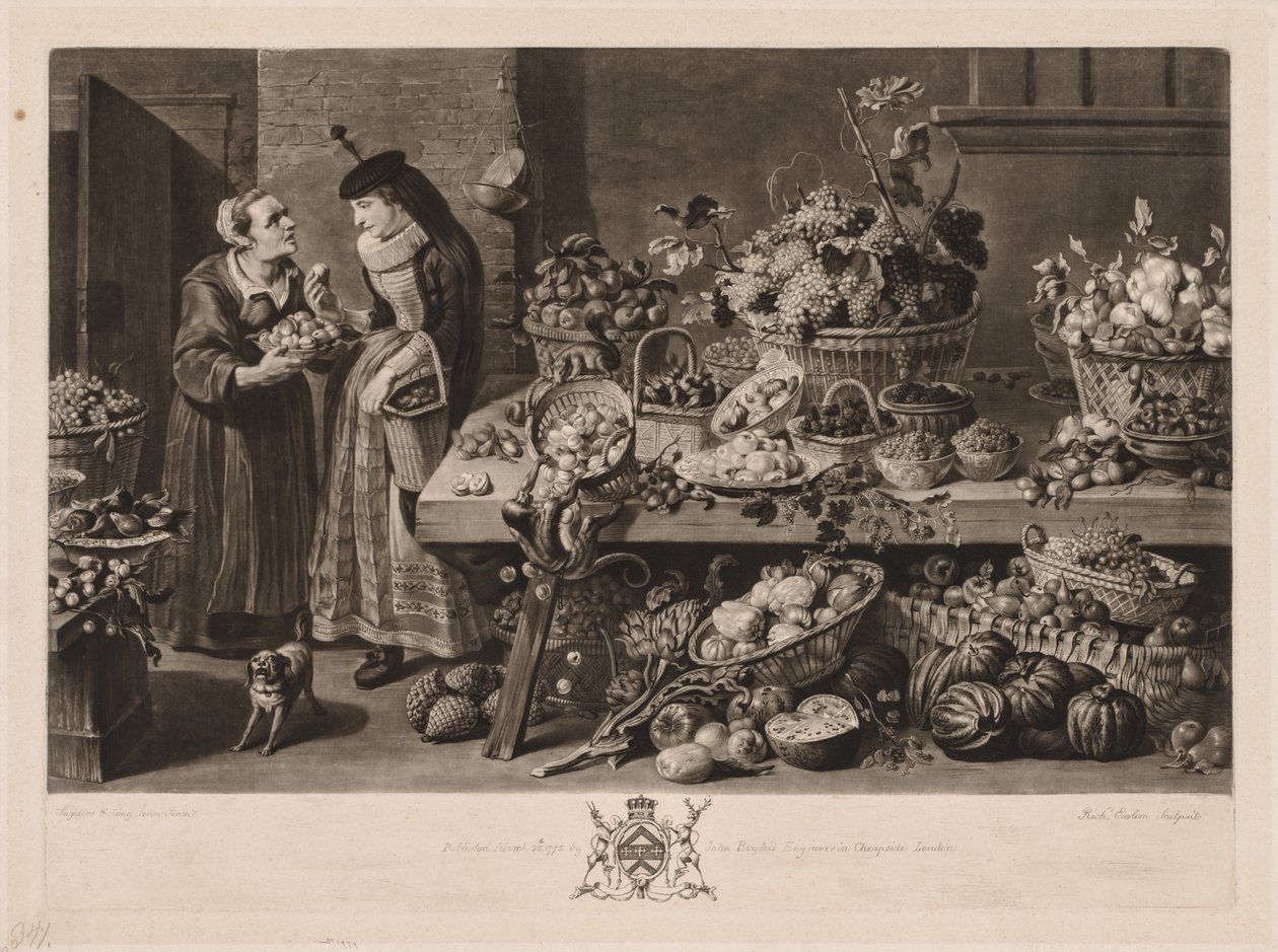 De vier markten: De fruitmarkt door Richard Earlom