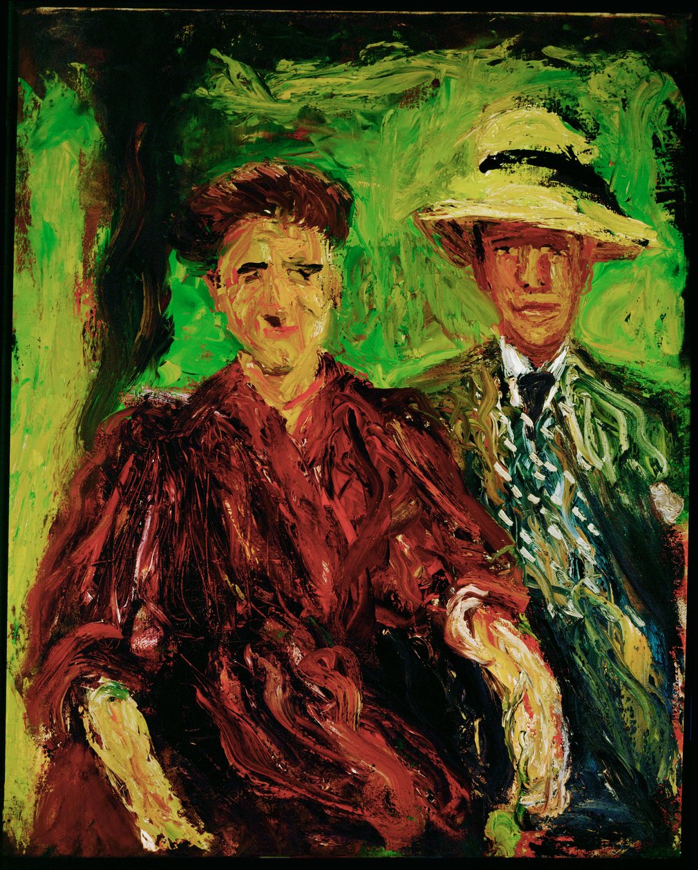 Echtpaar in een landschap (schilderij op doek) door Richard Gerstl