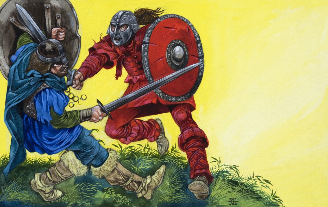 De Rode Ridder velt Balin met een machtige slag door Richard Hook