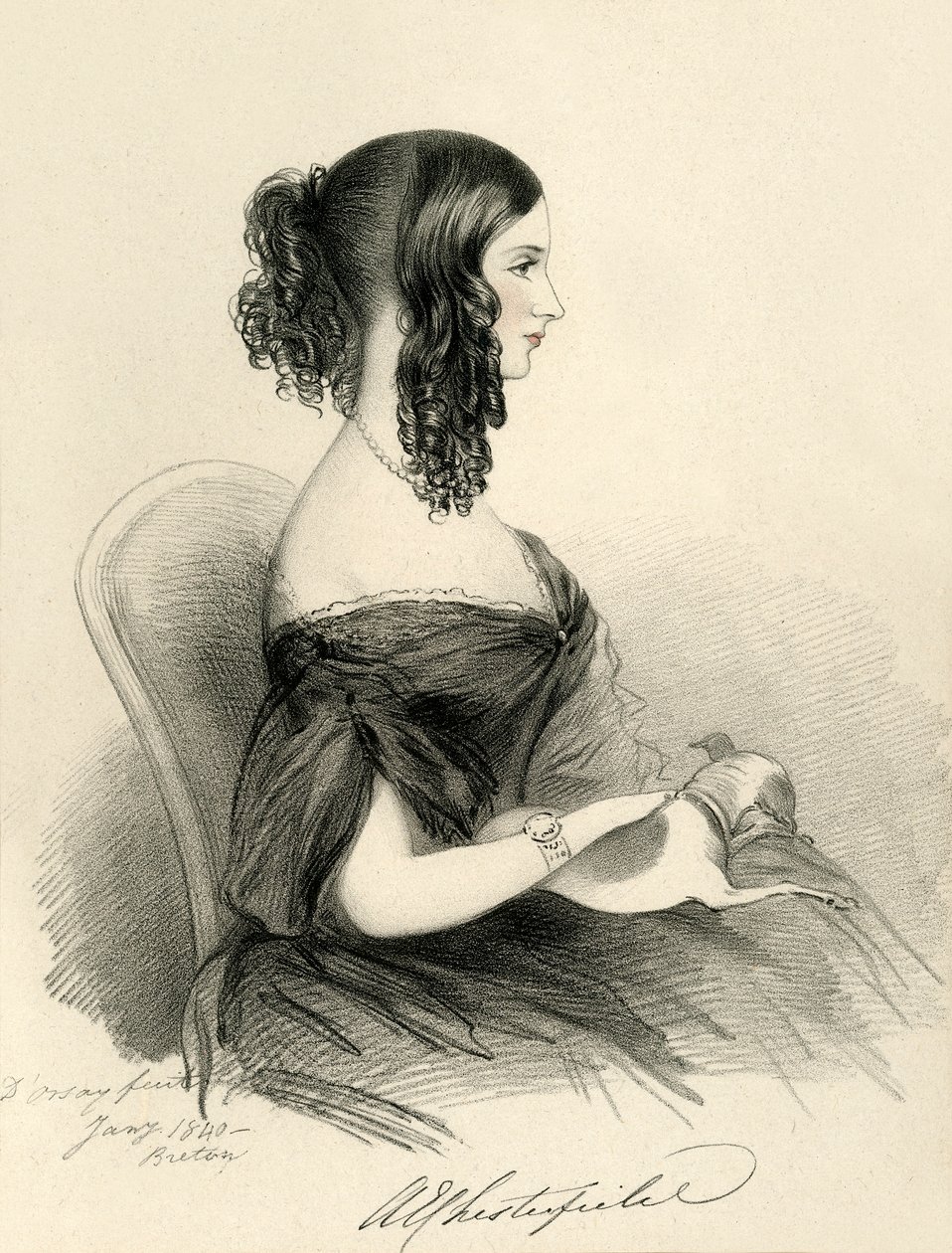 De gravin van Chesterfield, 1833 door Richard James Lane