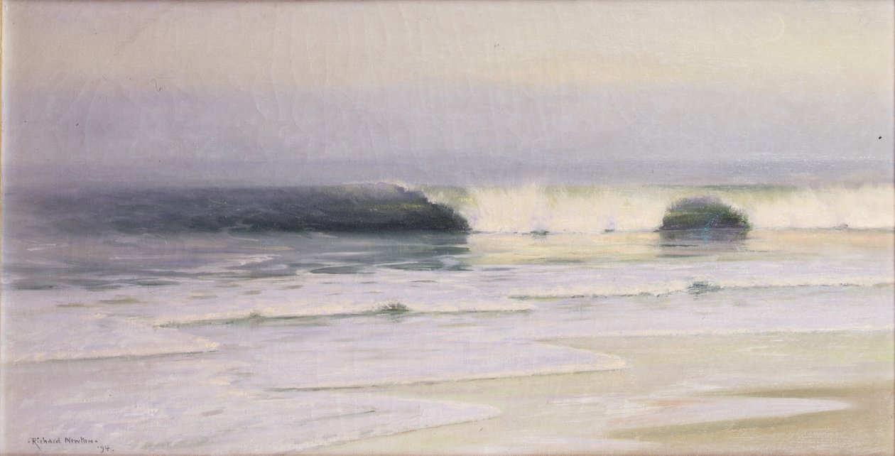 Strandscène, Long Island door Richard Newton