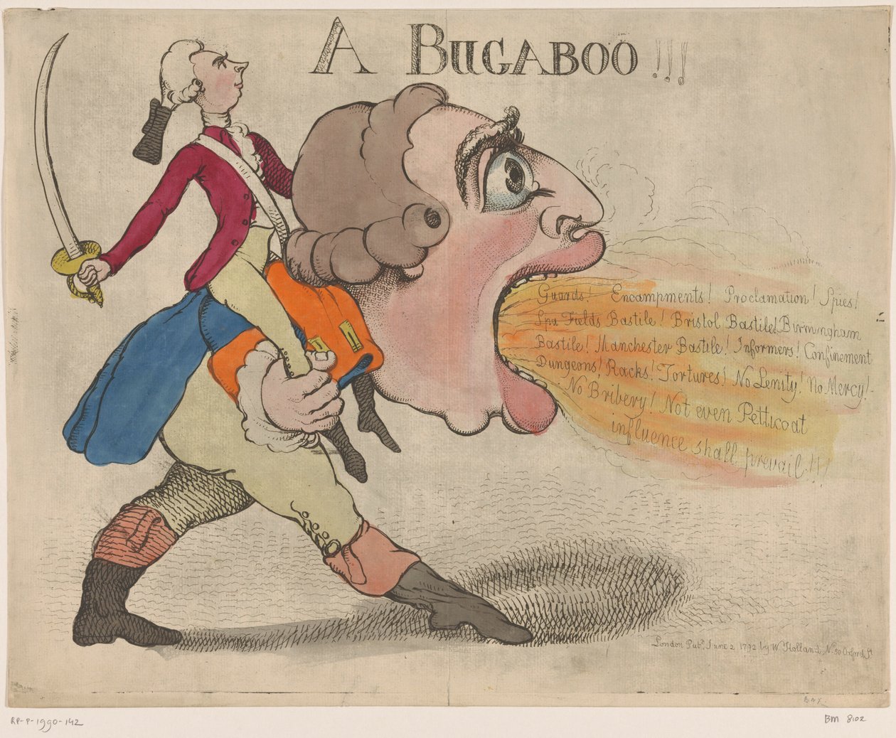 Spotprent op koning George III, 1792 door Richard Newton
