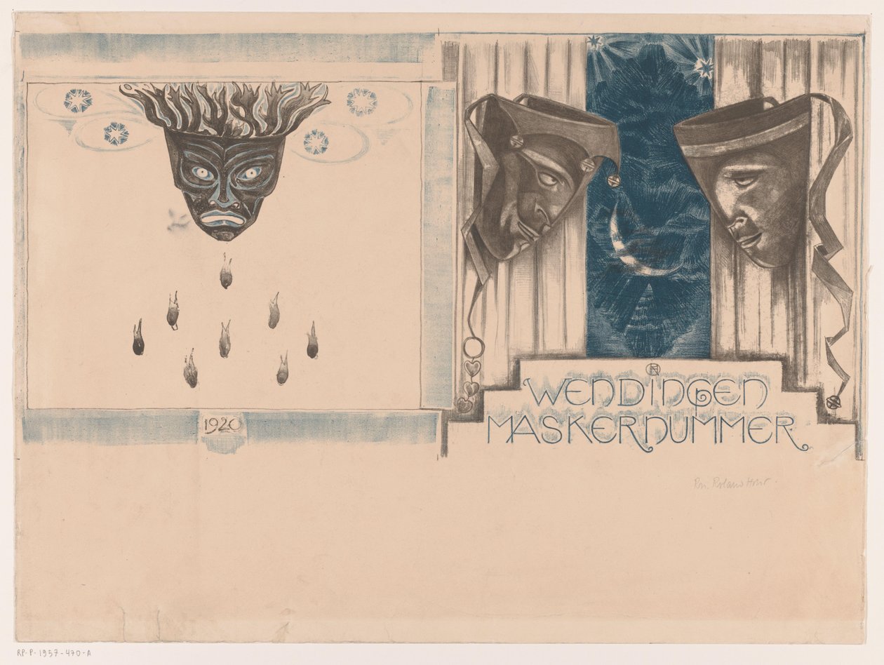 Omslagontwerp voor: Wendingen, Maskernummer, 1920 door Richard Nicolaüs Roland Holst (signed by artist)