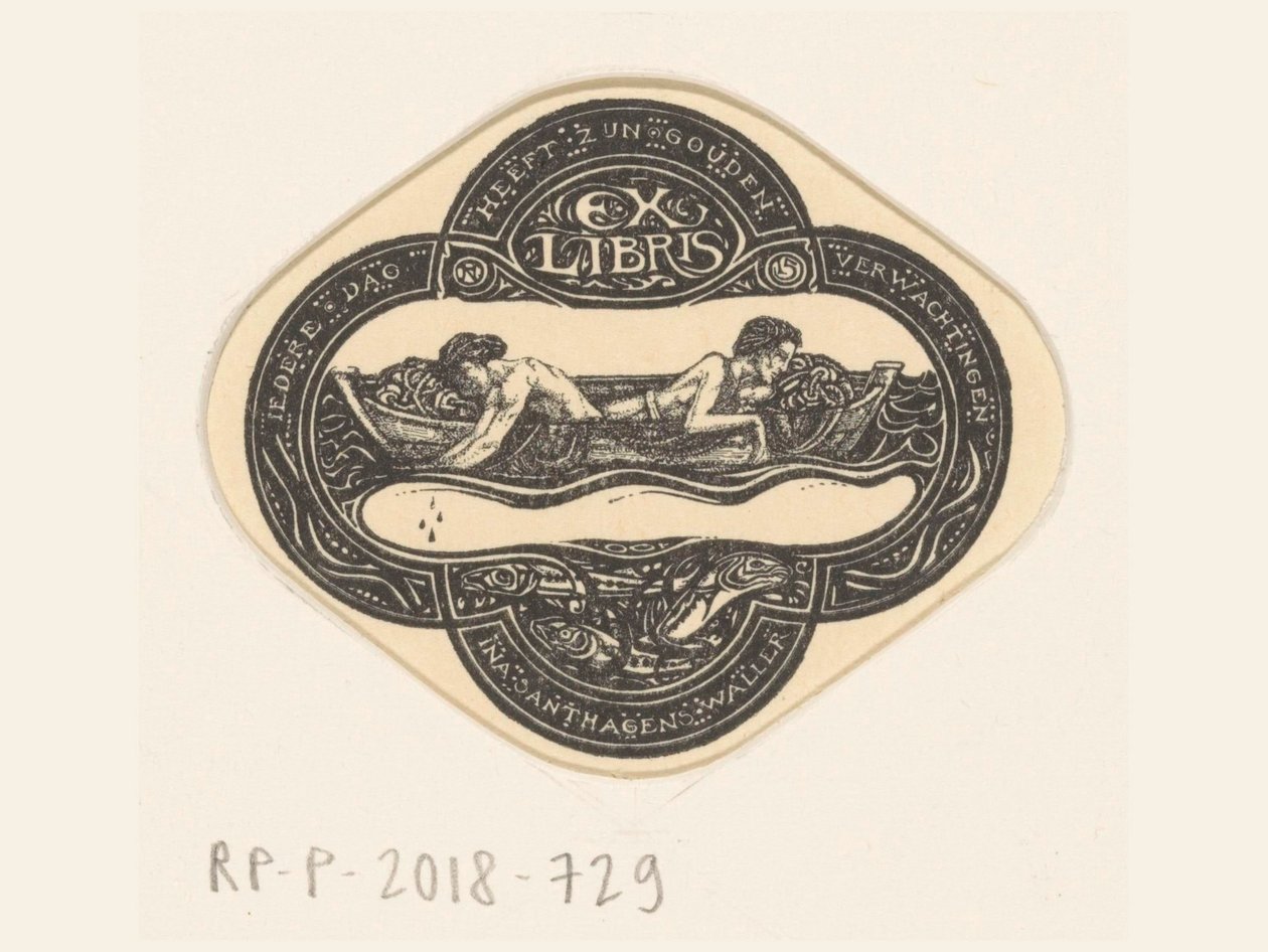 Ex libris van Ina van Eibergen Santhagens-Waller door Richard Nicolaüs Roland Holst