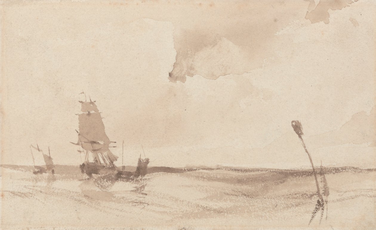 Een zeelandschap door Richard Parkes Bonington
