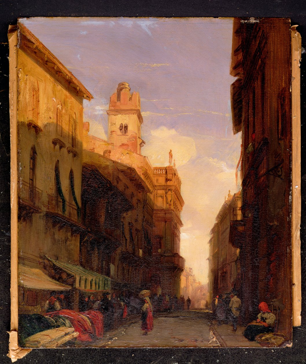 Een uitzicht op het paleis van prins Maffei, Verona door Richard Parkes Bonington