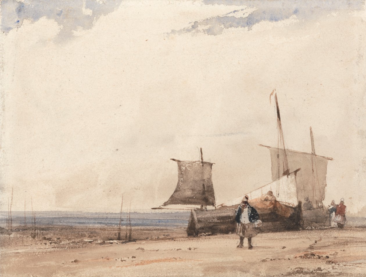 Strandscène door Richard Parkes Bonington