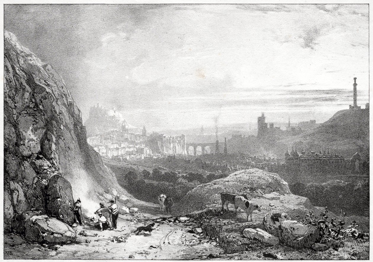 Edinburgh vanaf de Sint-Antoniuskapel door Richard Parkes Bonington