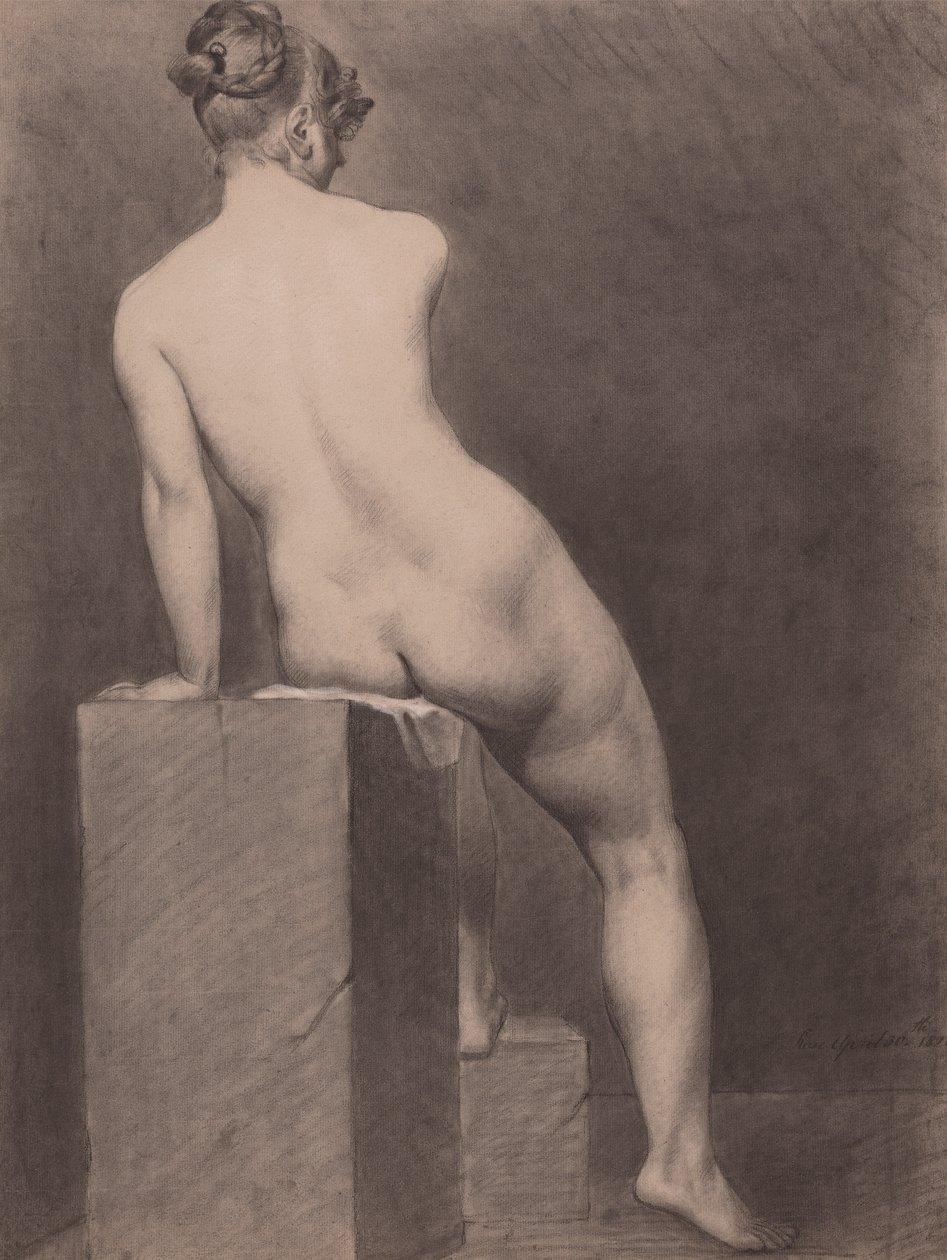 Mademoiselle Rose Naakt, Achteraanzicht door Richard Parkes Bonington