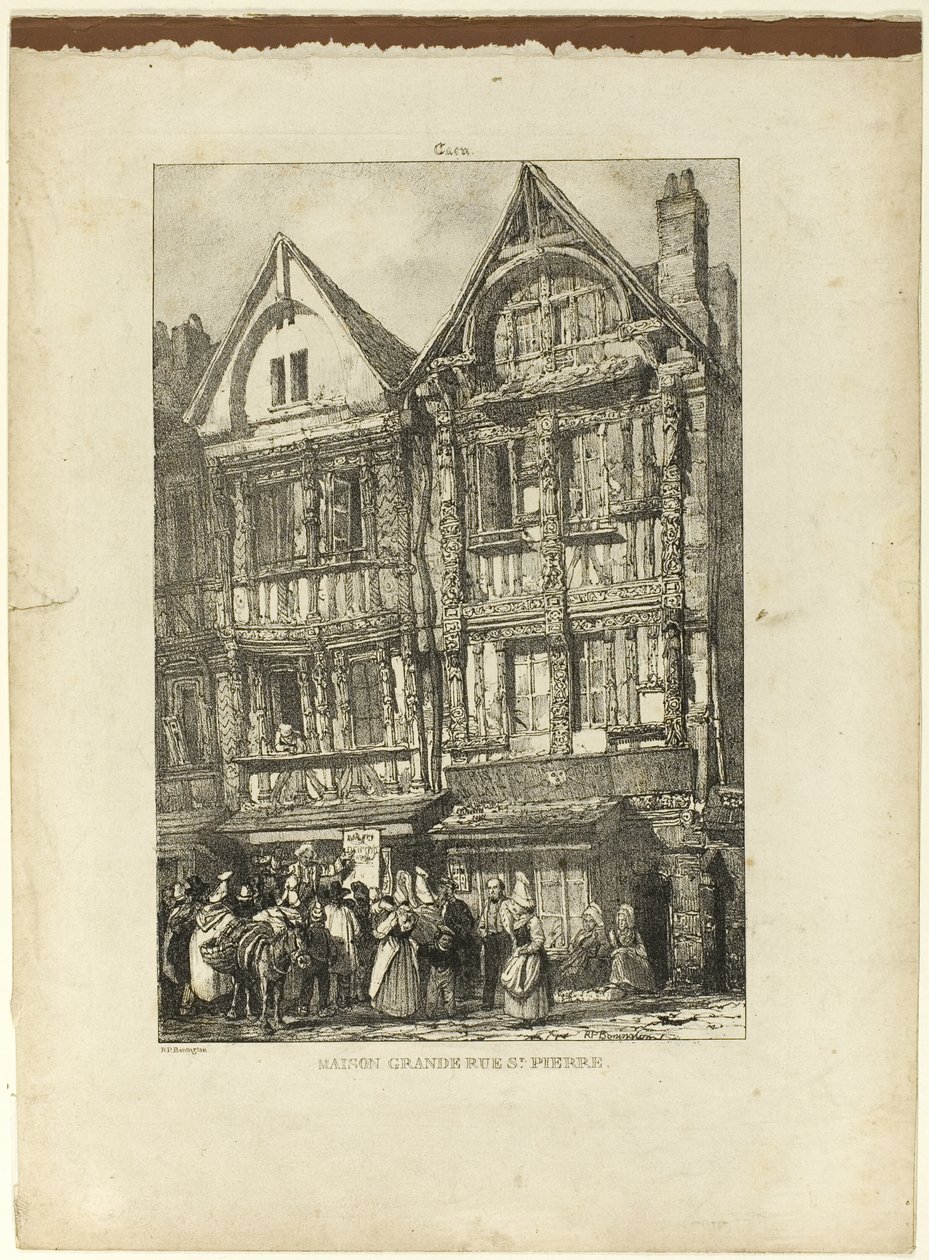 Maison Grande, Rue St. Pierre door Richard Parkes Bonington