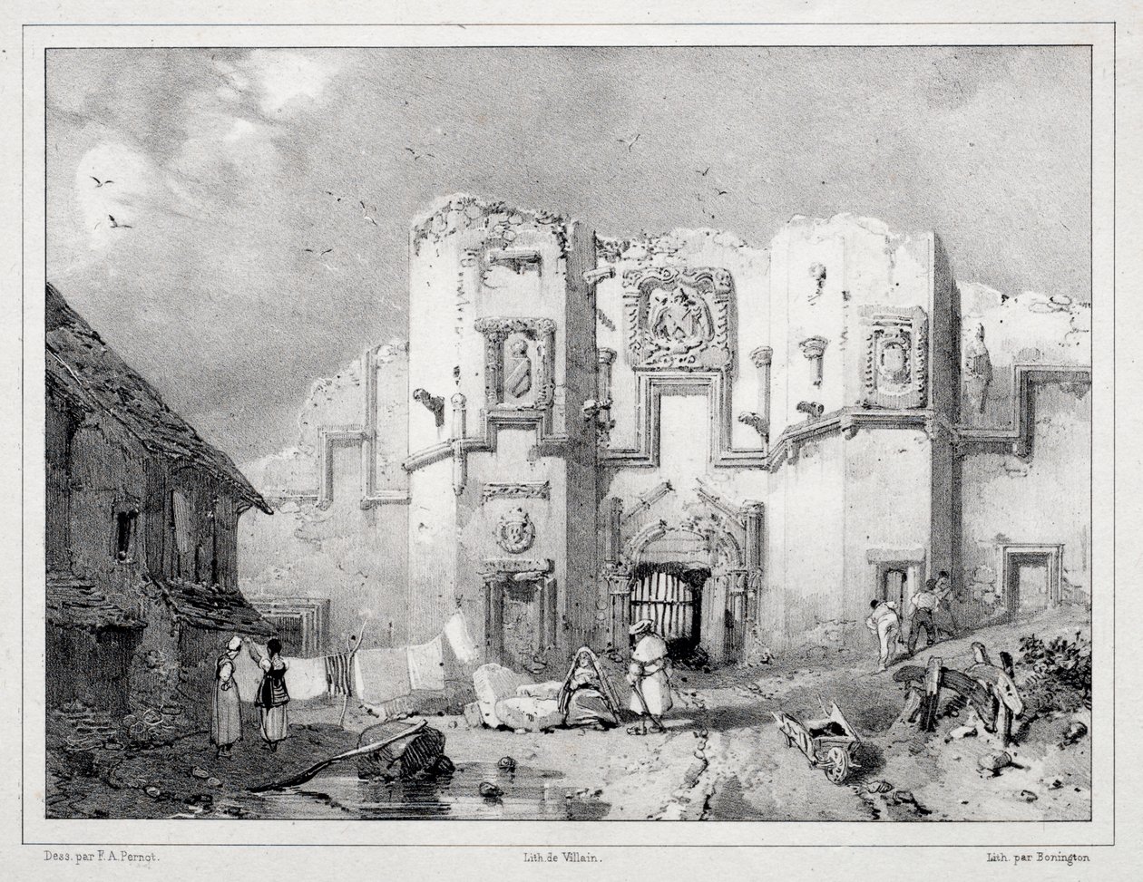 Oude poort bij Stirling door Richard Parkes Bonington