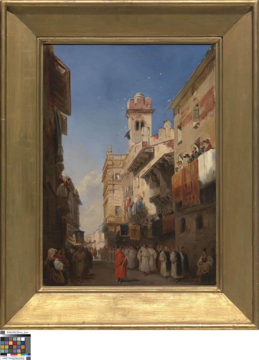 Processie in Verona door Richard Parkes Bonington