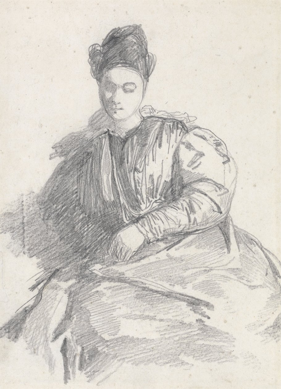 Studie van een zittende vrouw door Richard Parkes Bonington
