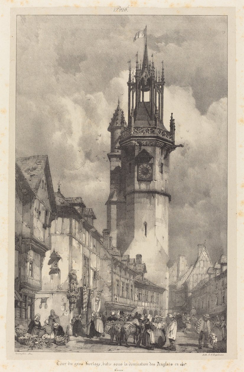 Tour du gros-horloge, Evreux door Richard Parkes Bonington