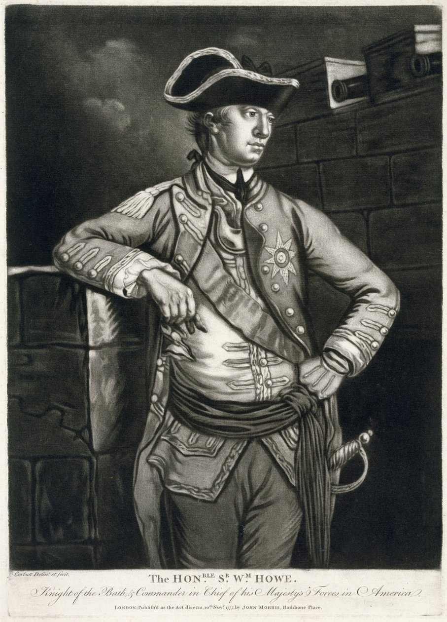 De Eerwaarde Sr. Wm. Howe, Ridder van het Bad, & Opperbevelhebber van de troepen van Zijne Majesteit in Amerika door Richard Purcell