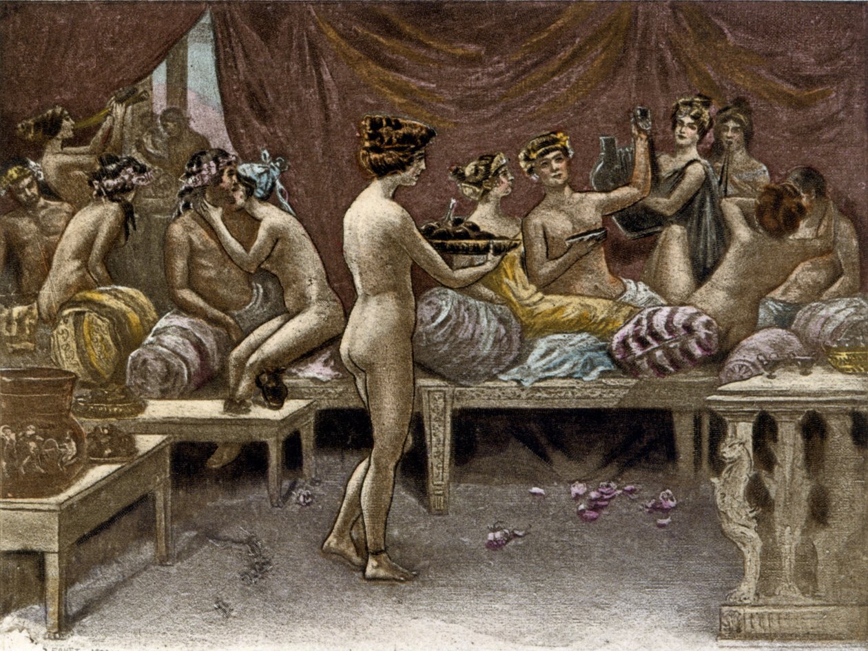 Illustratie door Richard Ranft (1862 - 1931) voor Lucien de Samosate (ca. 125 - 192): de courtisanes door Richard Ranft