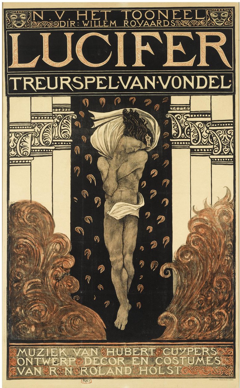 Poster voor het toneelstuk Lucifer door Richard Roland Holst