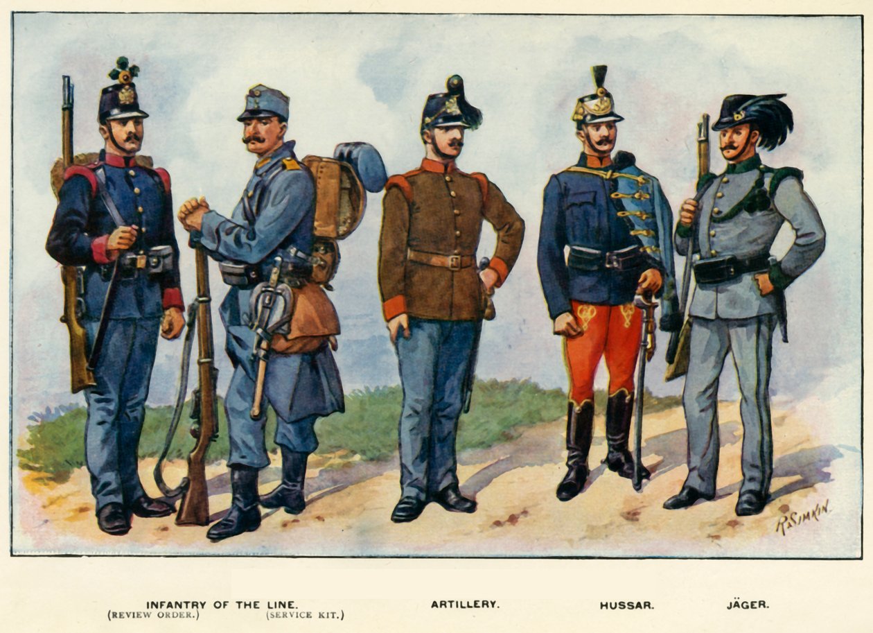 Typen van het Oostenrijks-Hongaarse leger, 1919 door Richard Simkin
