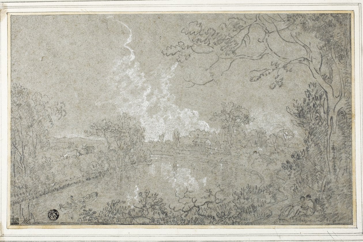 Oevers van de Rivier Dee bij Eaton Hall, Cheshire, ca. 1759 door Richard Wilson