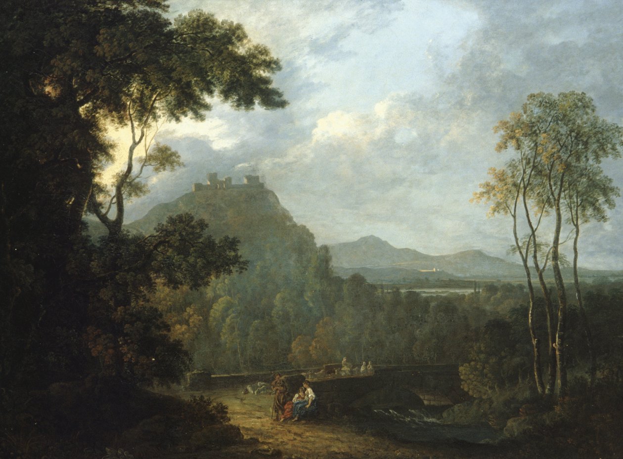 Kasteel Dinas Bran, nabij Llangollen II, c.1770 door Richard Wilson