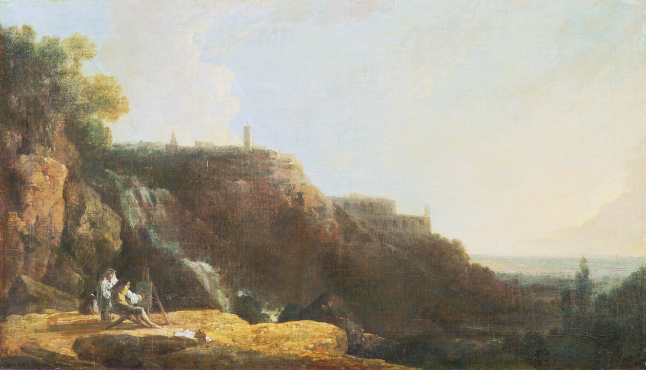 De Grote Waterval en Villa van Maecenas in Tivoli door Richard Wilson