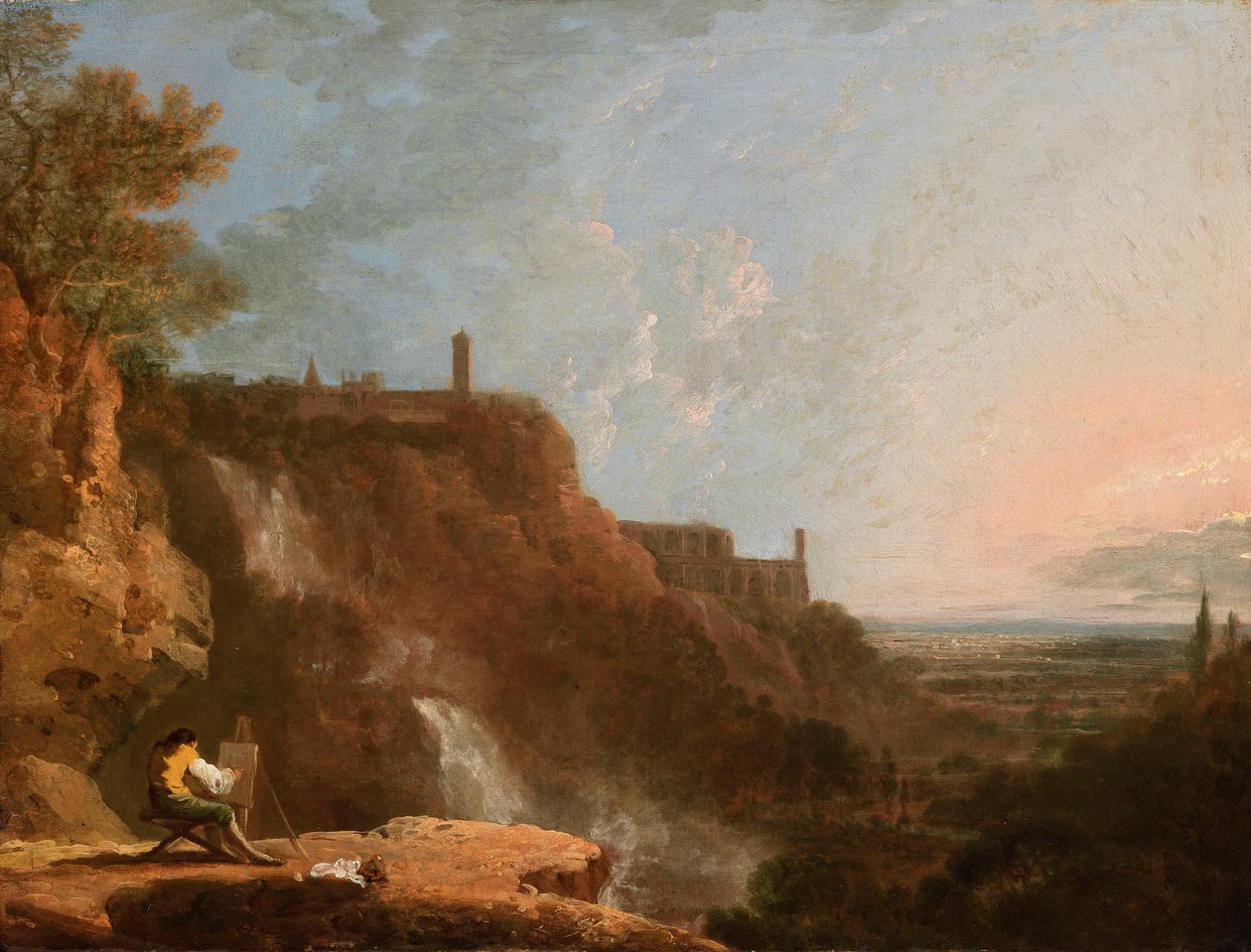 Het paleis van Mycene, Tivoli, en vergezicht op Rome door Richard Wilson