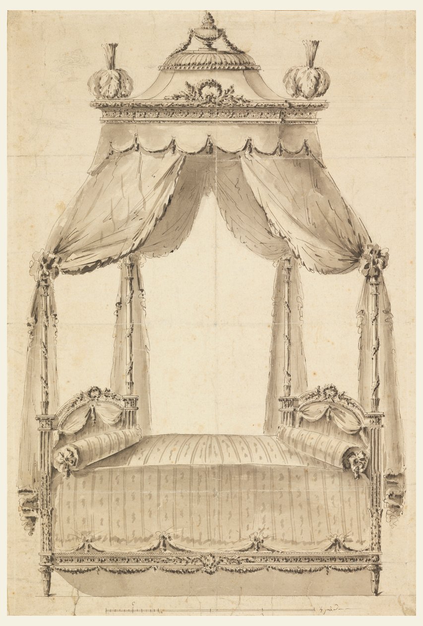 Ontwerp voor een bed door Richard de Lalonde