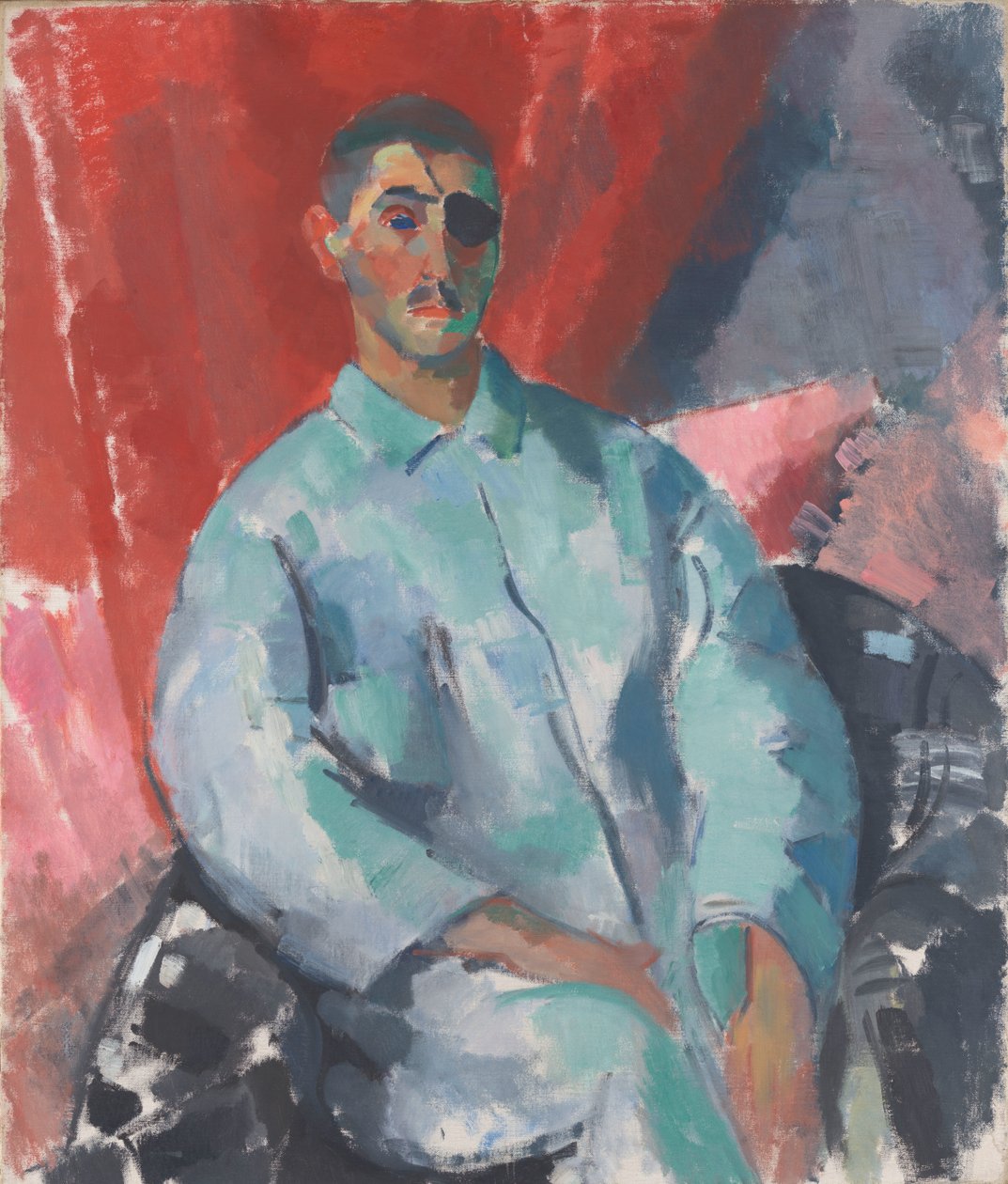 Zelfportret met zwarte ooglap door Rik Wouters