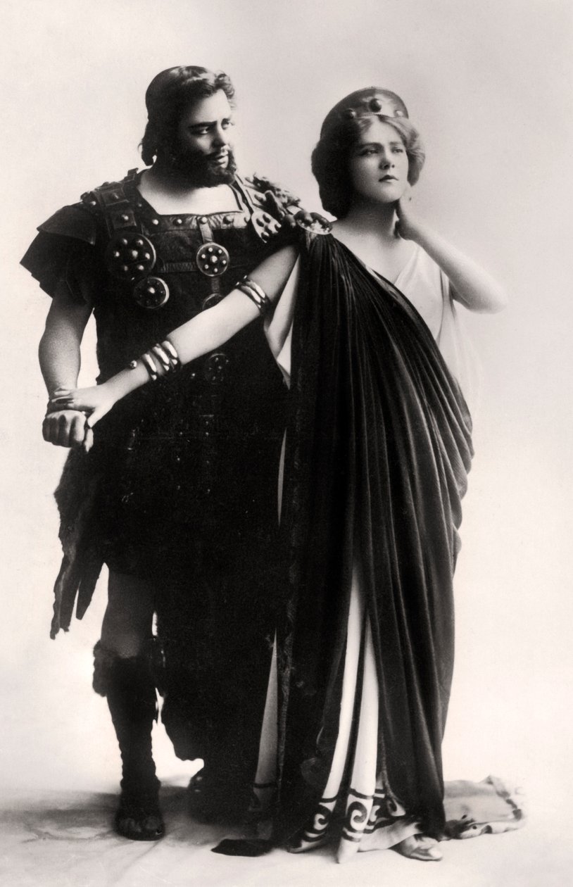 Oscar Asche en Lily Brayton in een scène uit The Virgin Goddess, begin 20e eeuw door Rita Martin
