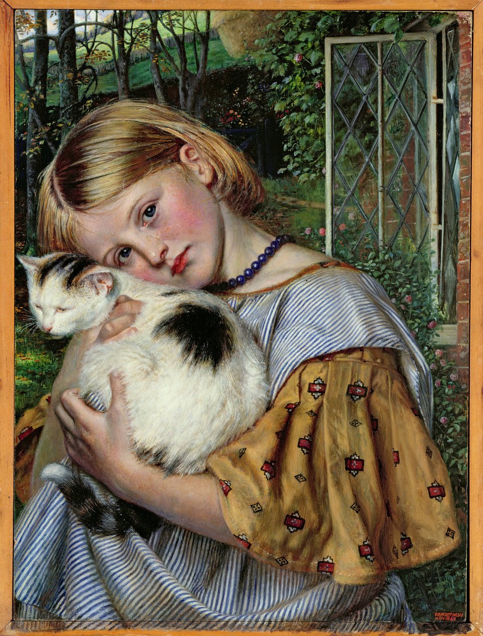 Een meisje met een kat door Robert Braithwaite Martineau