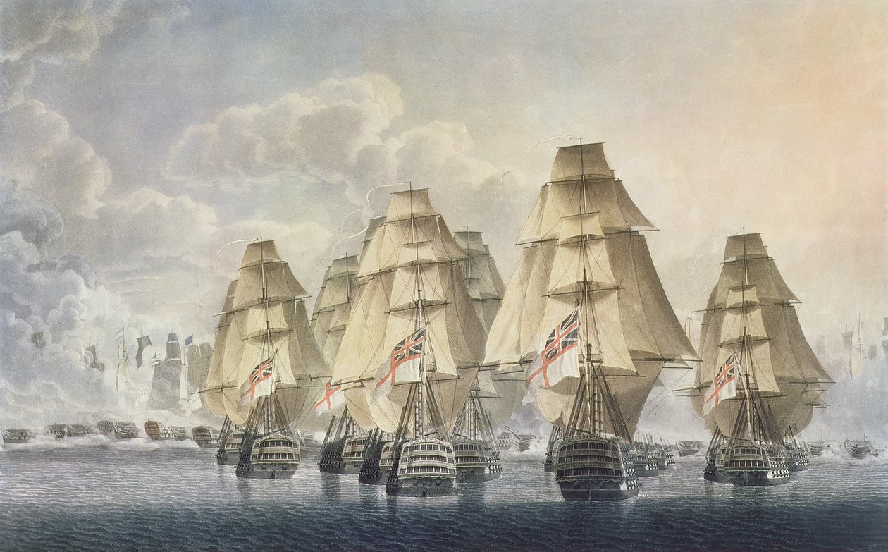Slag bij Trafalgar, achterste divisie, gegraveerd en gepubliceerd door de kunstenaar, 1806 door Robert Dodd