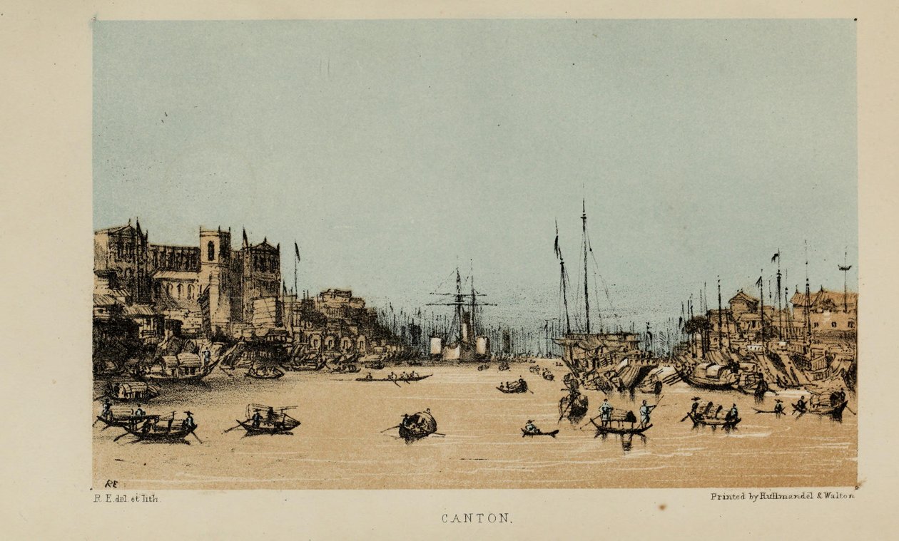 Canton, aquarel door Robert Elwes (1819-1878), een rijke jonge Britse heer uit Norfolk door Robert Elwes