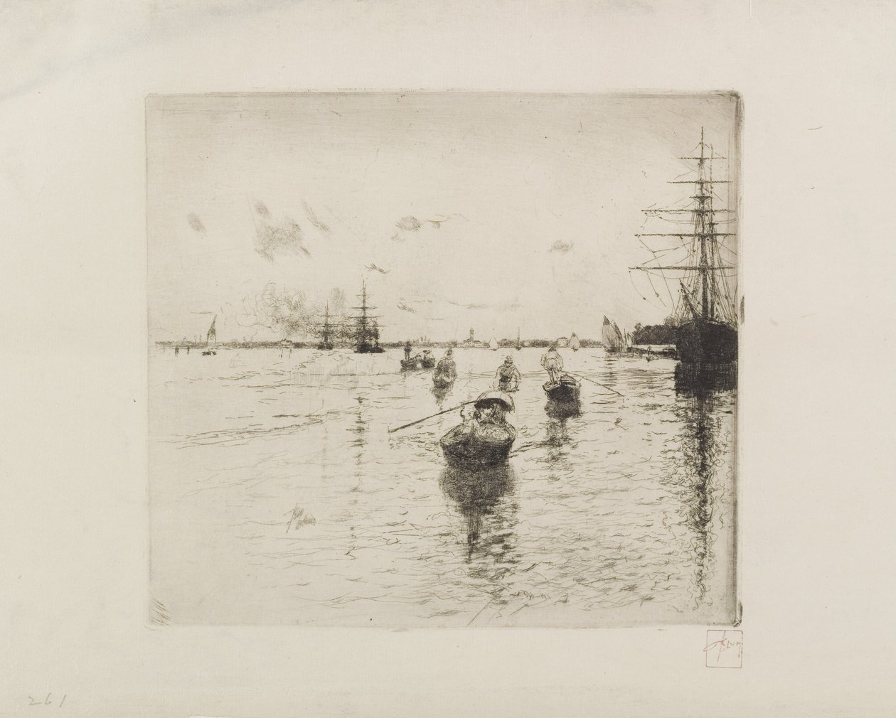 Lagune met stoomschepen en gondels, 1885 door Robert Frederick Blum