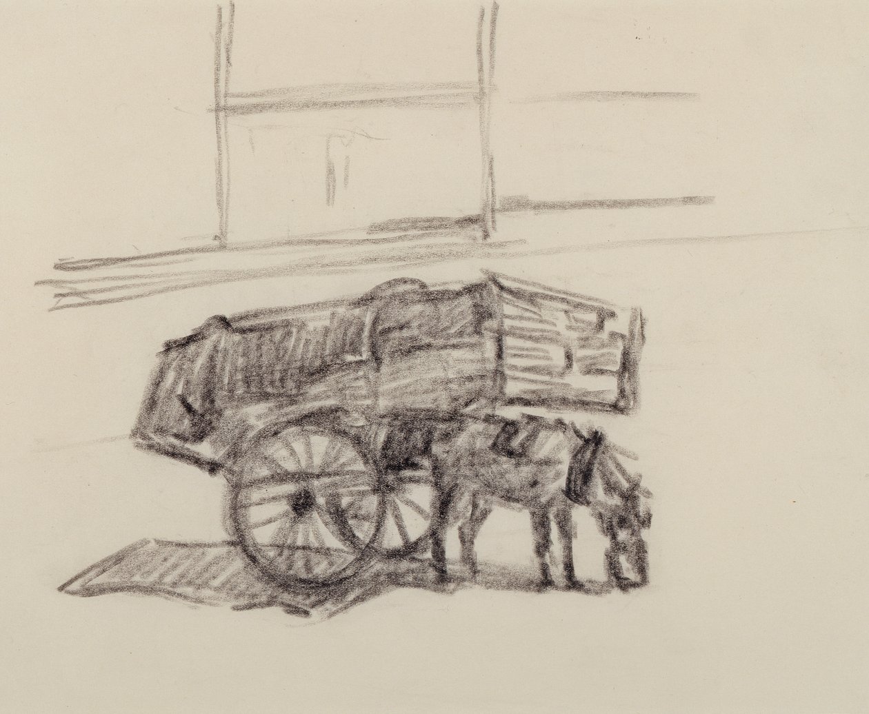 Studie voor hooiwagens, Cumberland Market, ca. 1915 door Robert Polhill Bevan