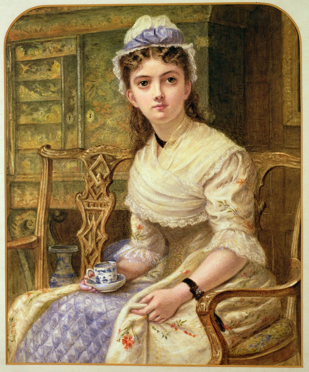 Een Vrouw die Thee Drinkt, 1895 door Robert W. Little