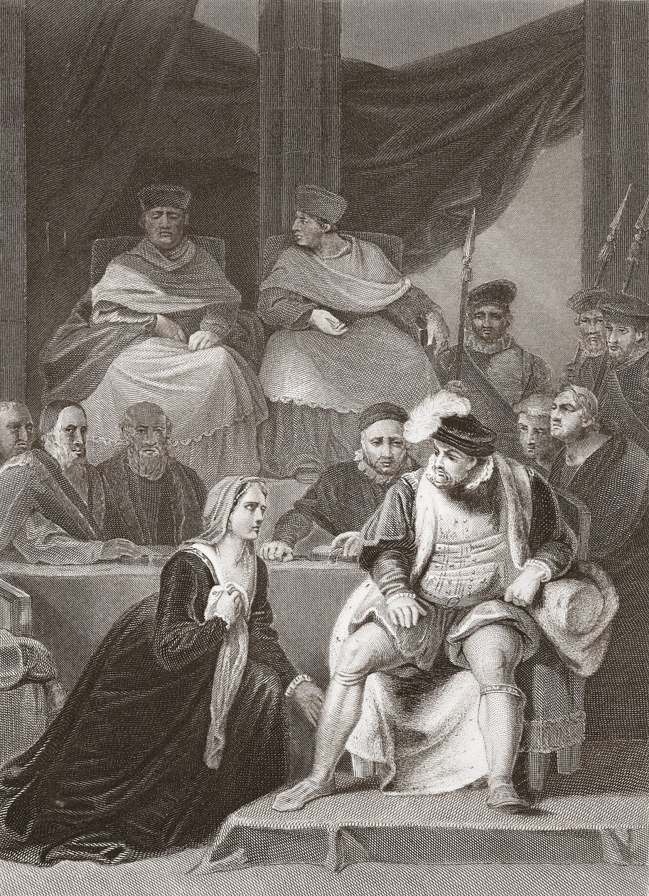 Proces van het huwelijk van Hendrik VIII (gravure) door Robert (after) Smirke
