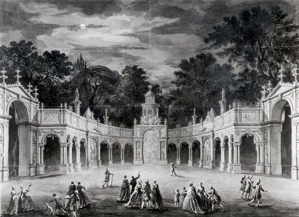 De Verlichting bij Buckingham House ter viering van de verjaardag van George III door Robert Adam