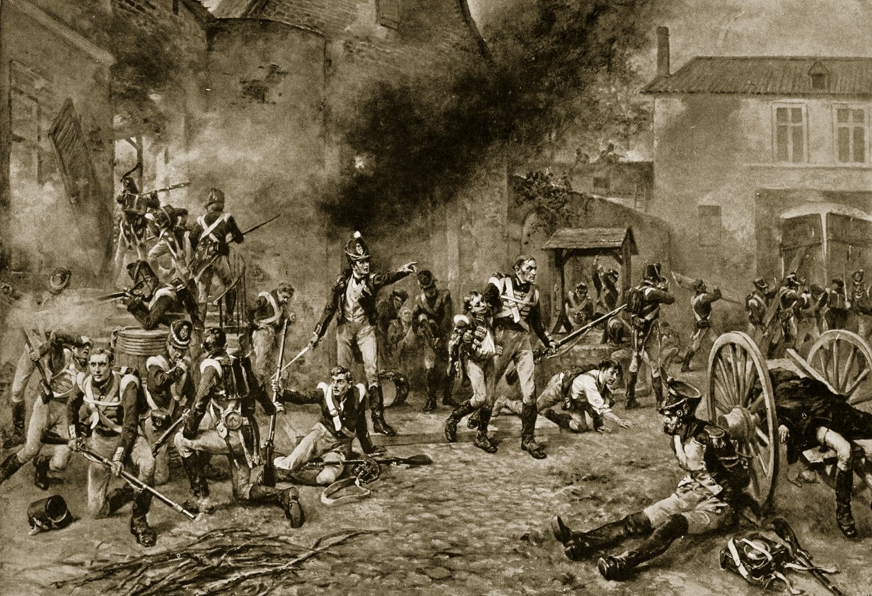 De verdediging van Hougoumont, 18 juni 1815 door Robert Alexander Hillingford