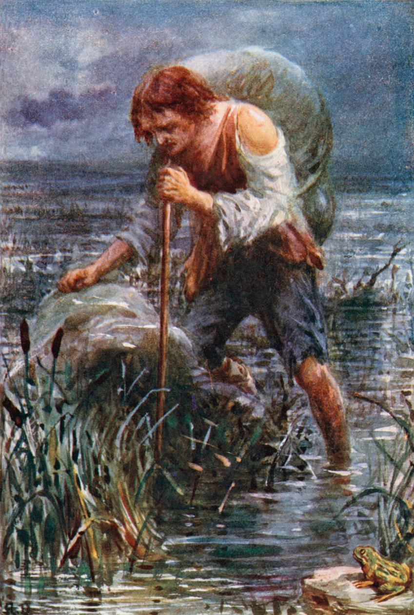 The Slough of Despond (kleurenlitho) door Robert Ambrose (after) Dudley