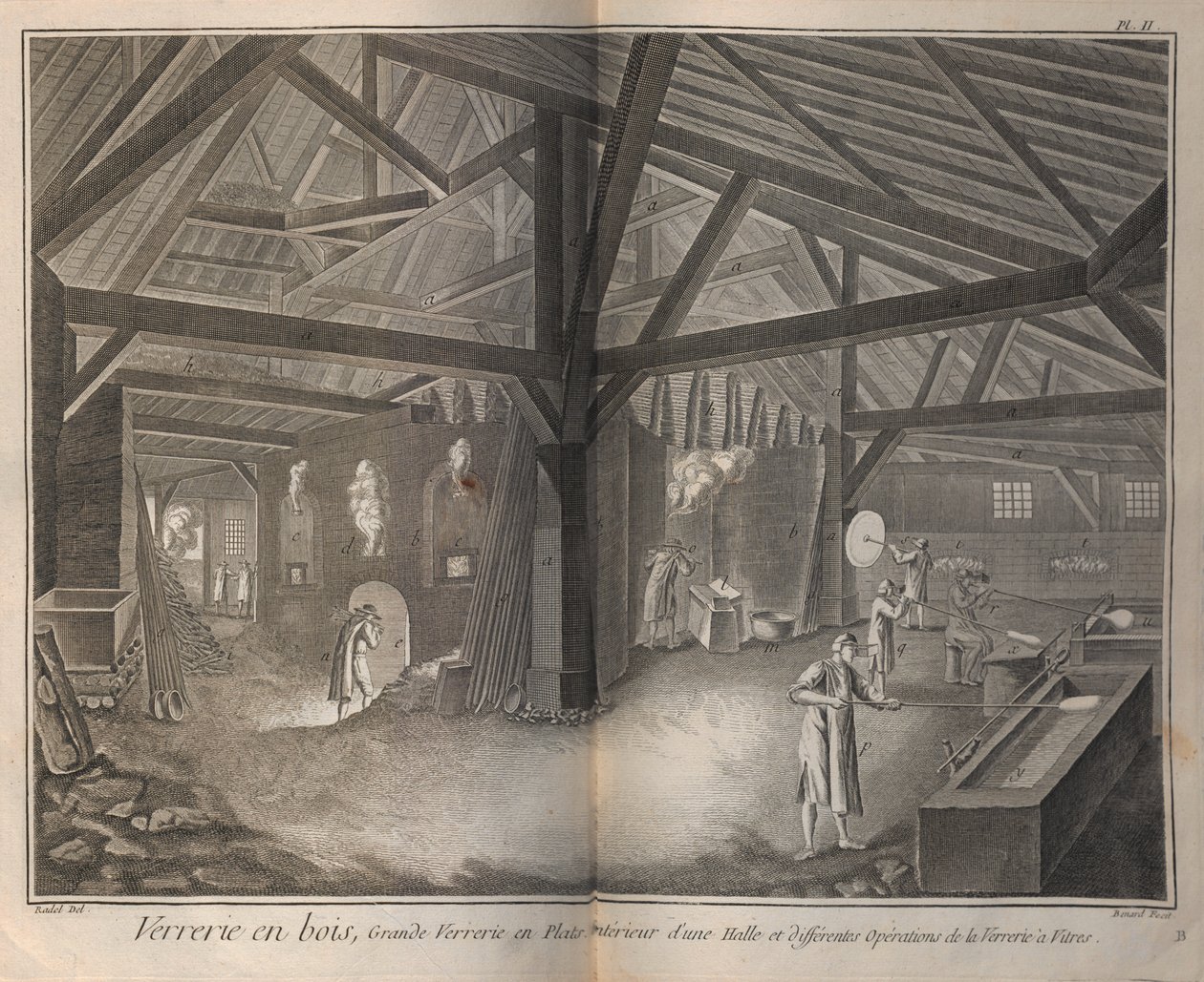 Glas maken. Uit Encyclopédie door Denis Diderot en Jean Le Rond d