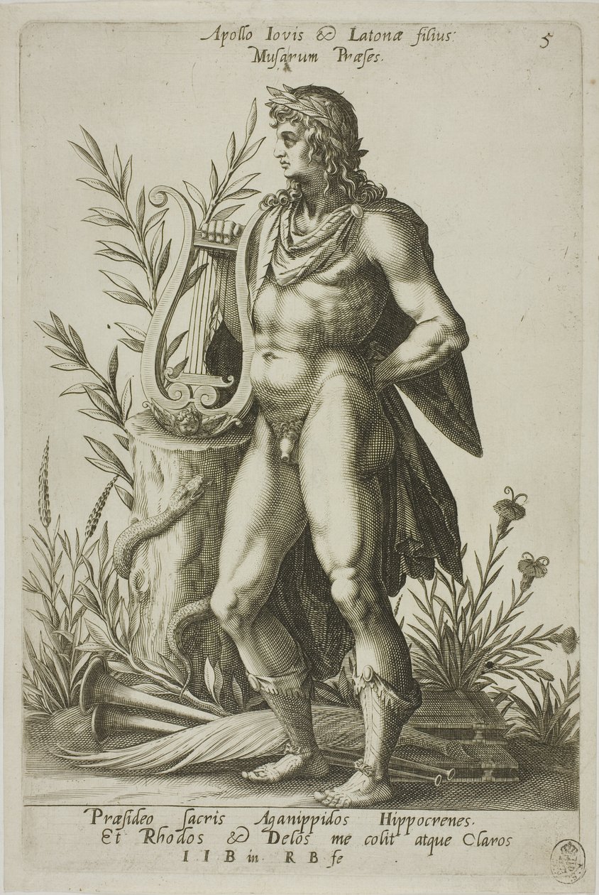Apollo, plaat 5 uit Parnassus Biceps door Robert Boissard
