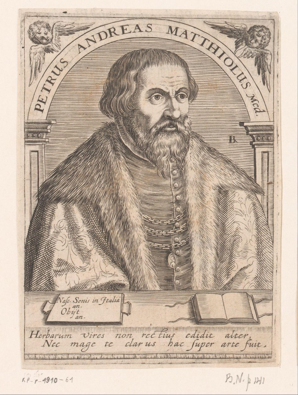 Portret van Pietro Andrea Mattioli door Robert Boissard