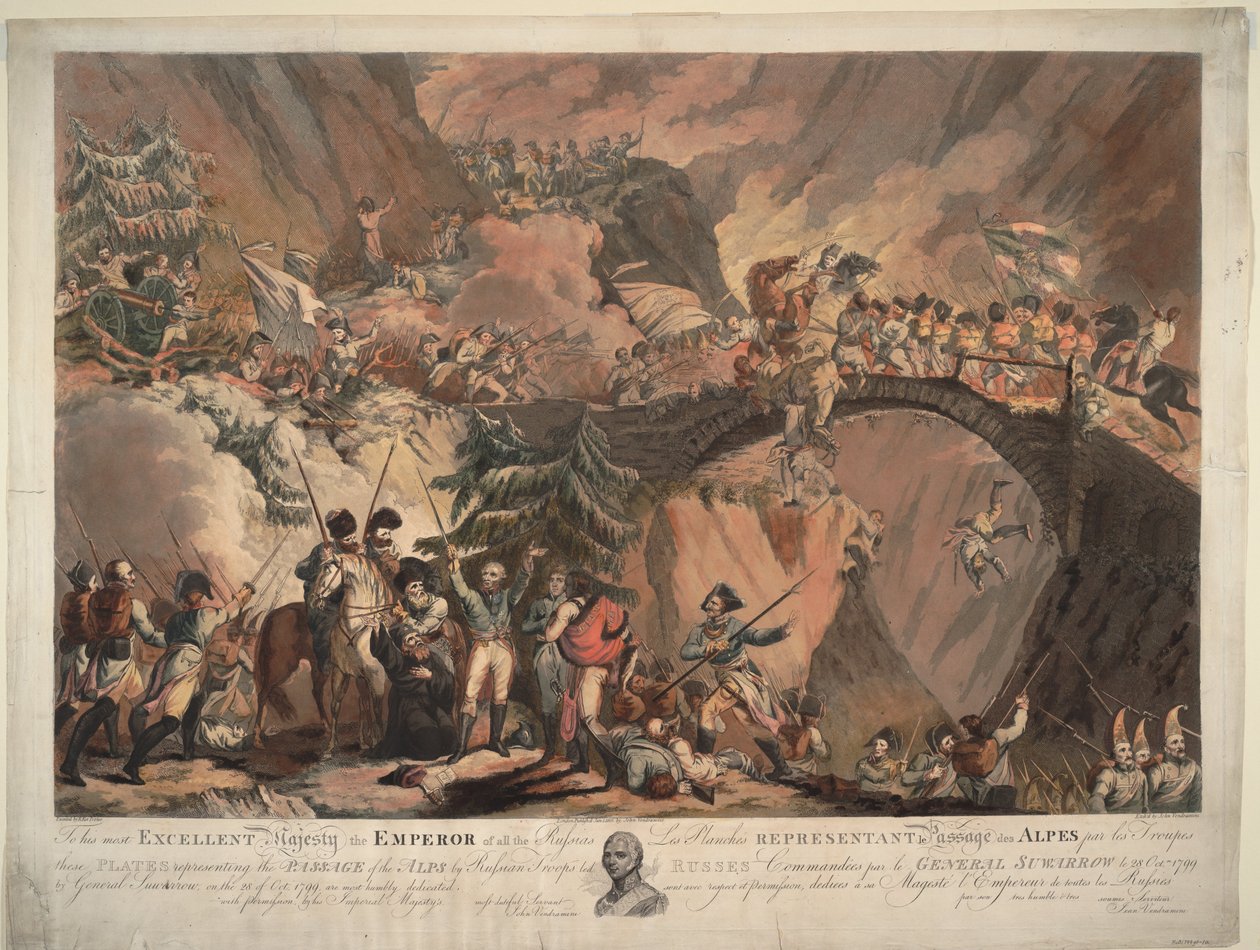 Leger van Alexander Suvorov steekt de Alpen over in 1799 door Robert Carr Porter