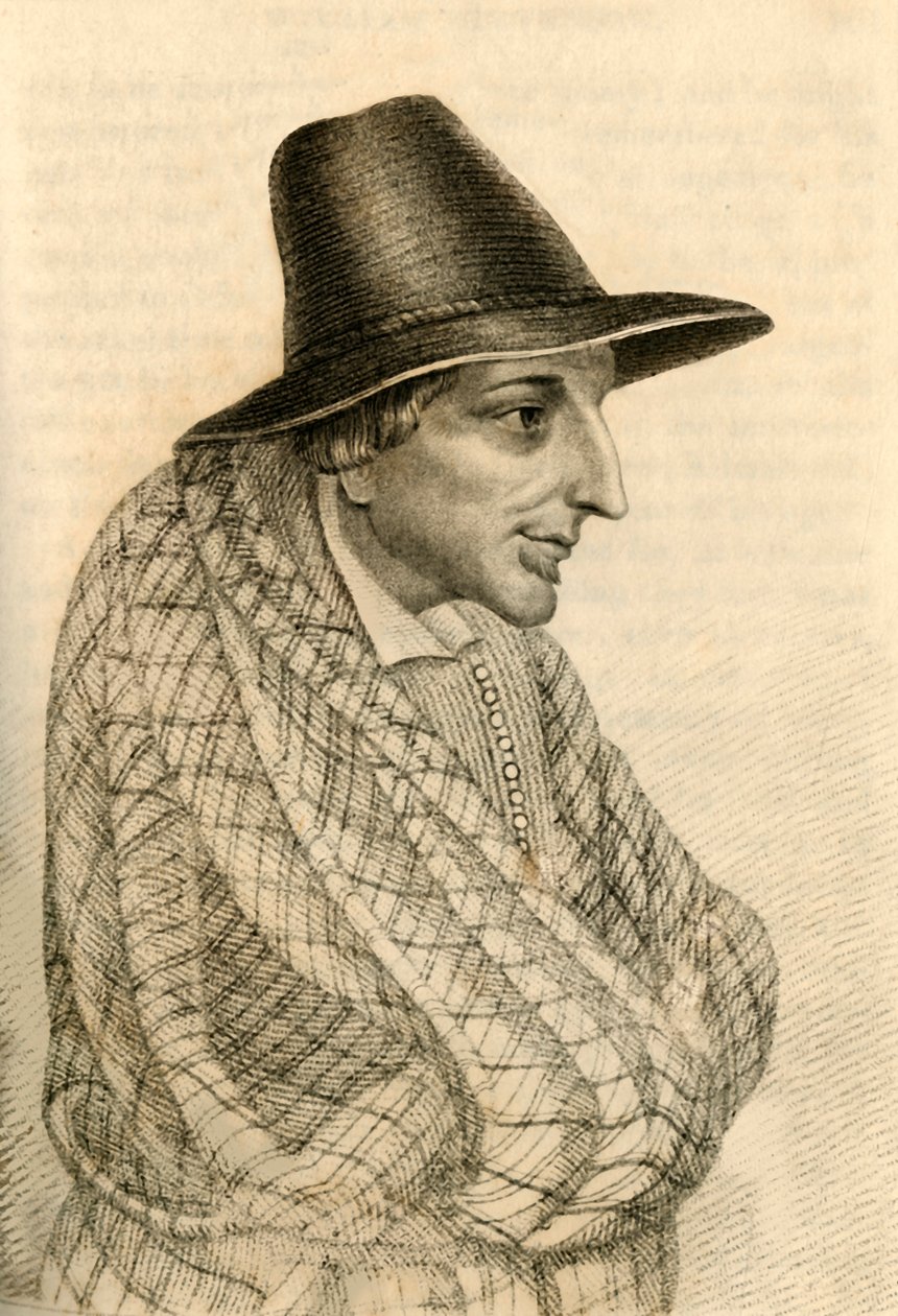 William Stevenson, een beruchte bedelaar die stierf met £900, 1821 door Robert Cooper